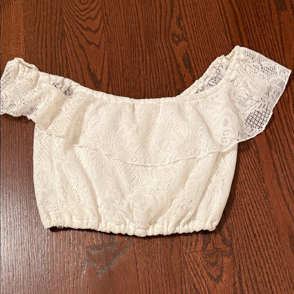 Elegant White Lace Off-Shoulder Top
